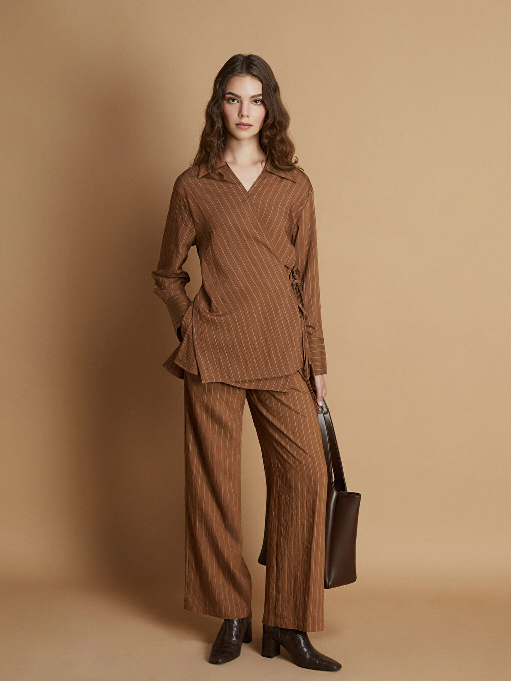 Женщины Коричневый Рубашка-1