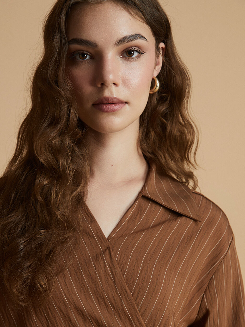 Женщины Коричневый Рубашка-2