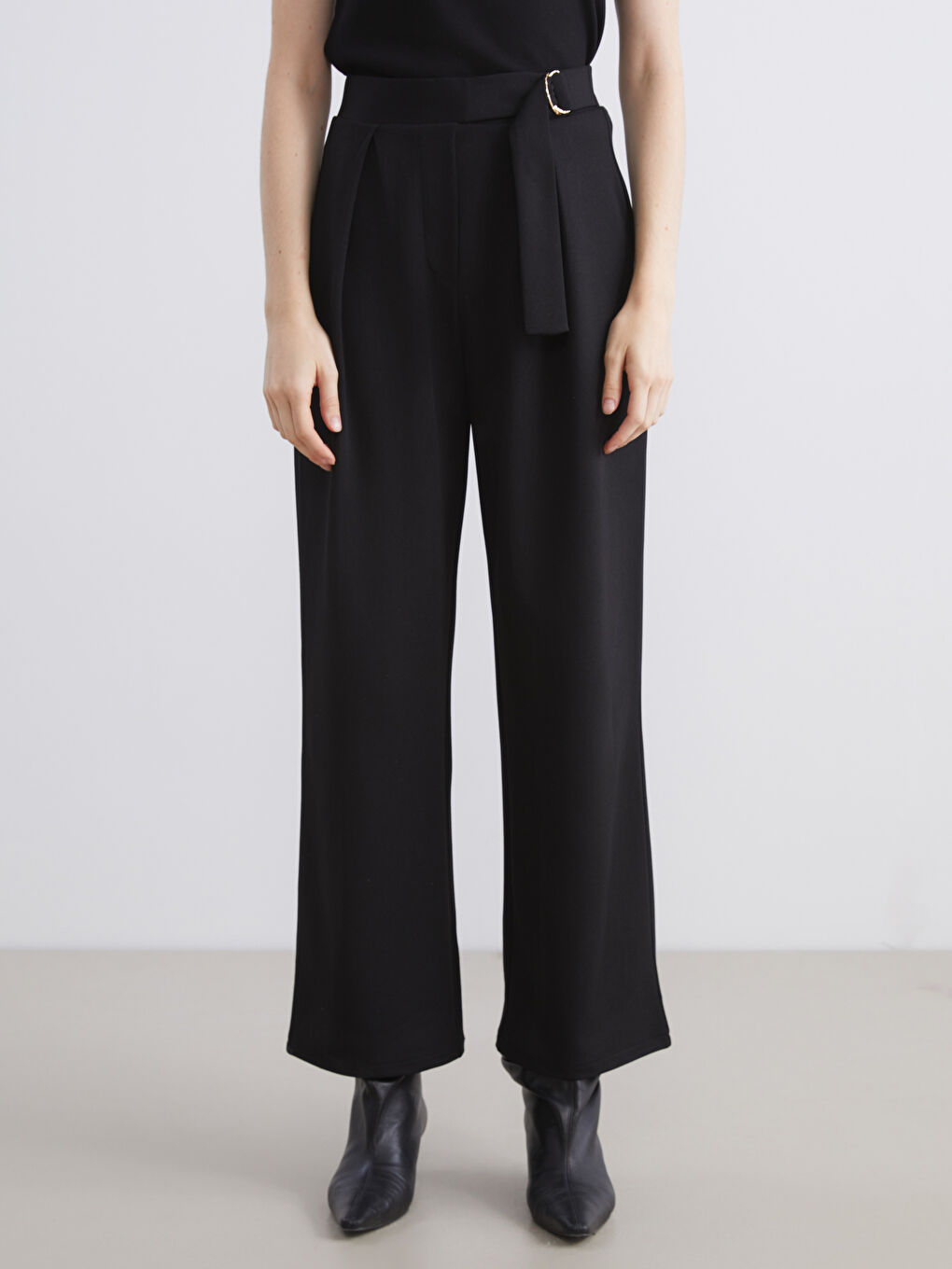 Belted Women's Trousers-1