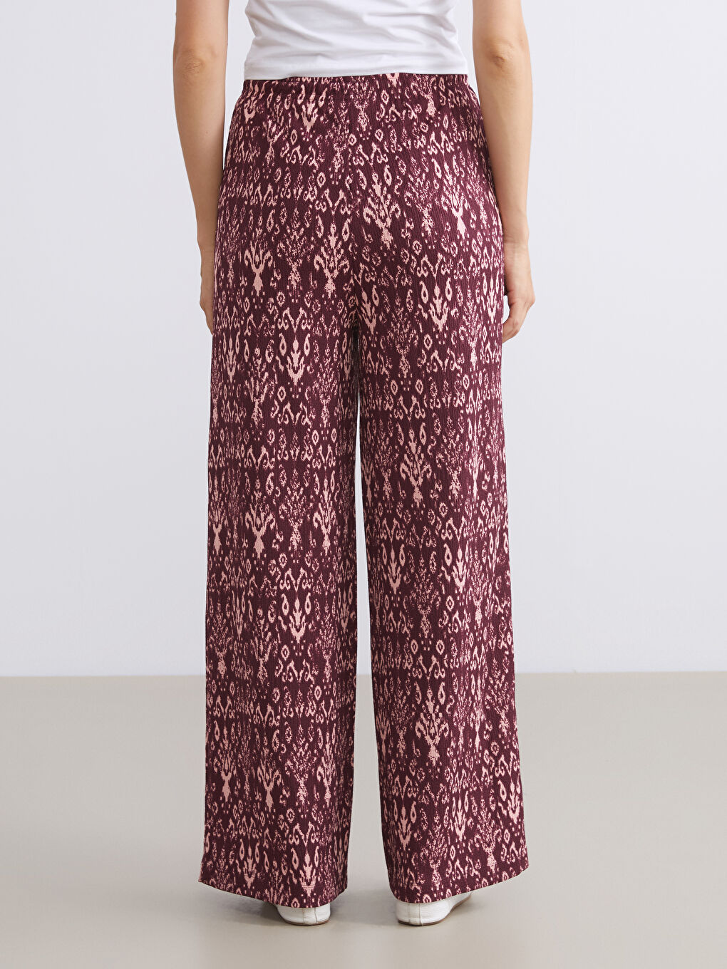 Серпімді белдік өрнекті әйелдерге арналған шалбар-3