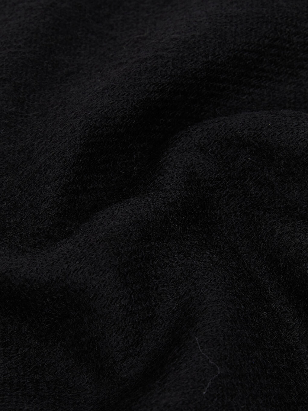 Siyah Püskül Detaylı Düz Erkek Atkı-2