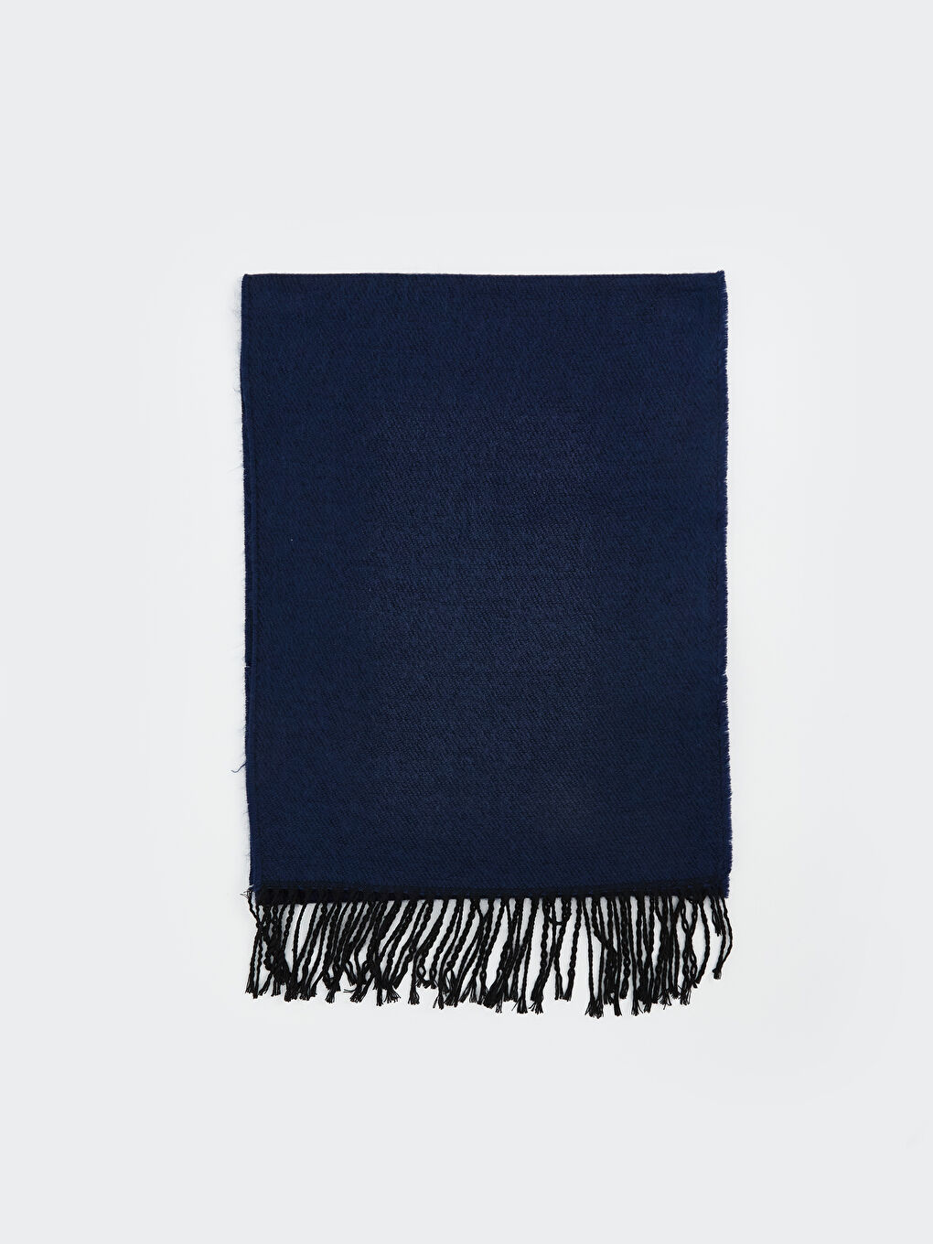 Lacivert Püskül Detaylı Düz Erkek Atkı-1