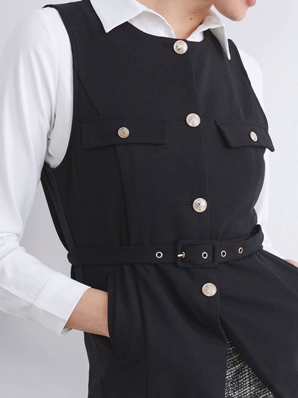 Woman BLACK Suit Waistcoat-2