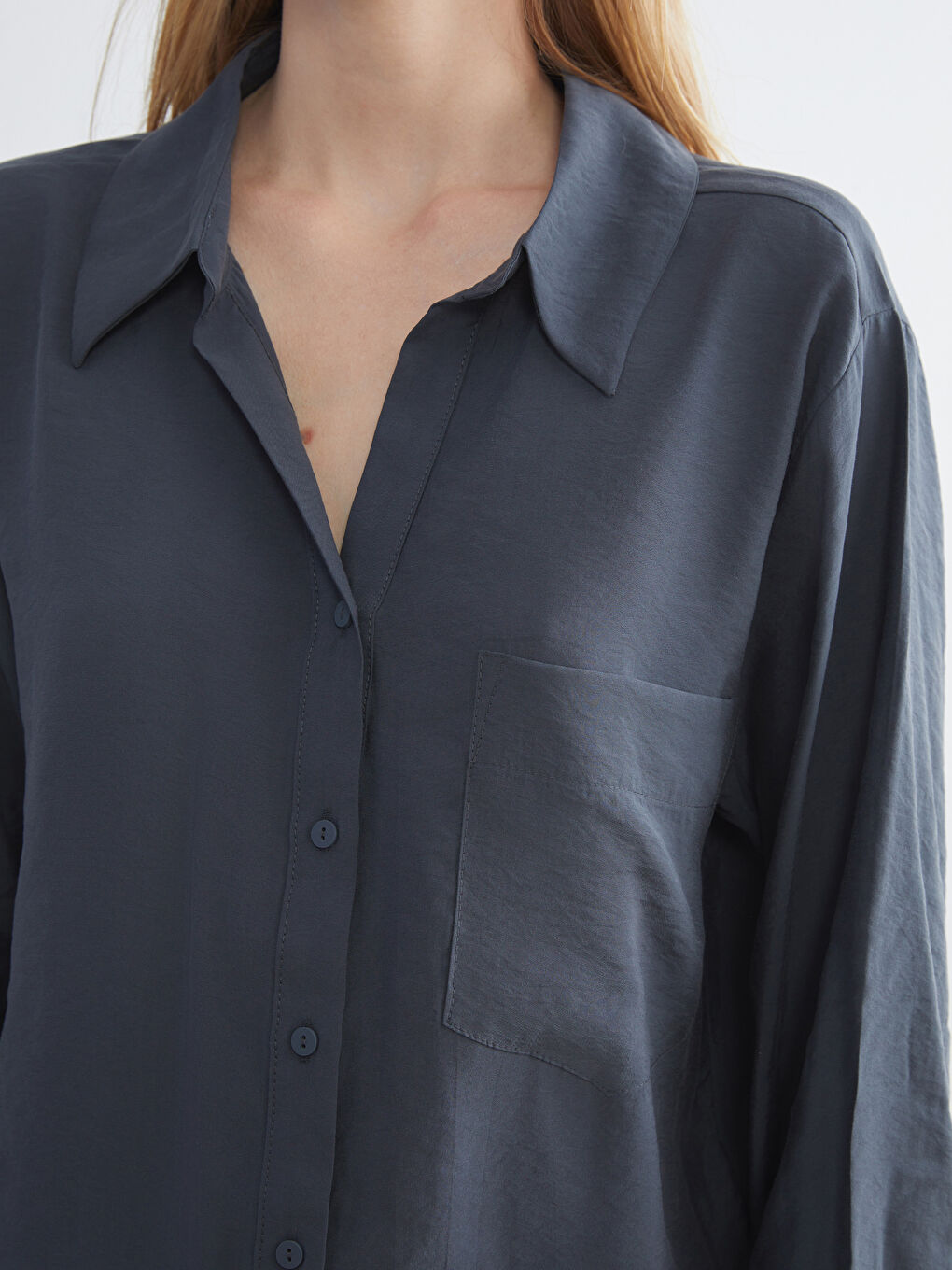 Antrasit Cepli Kadın Gömlek-2