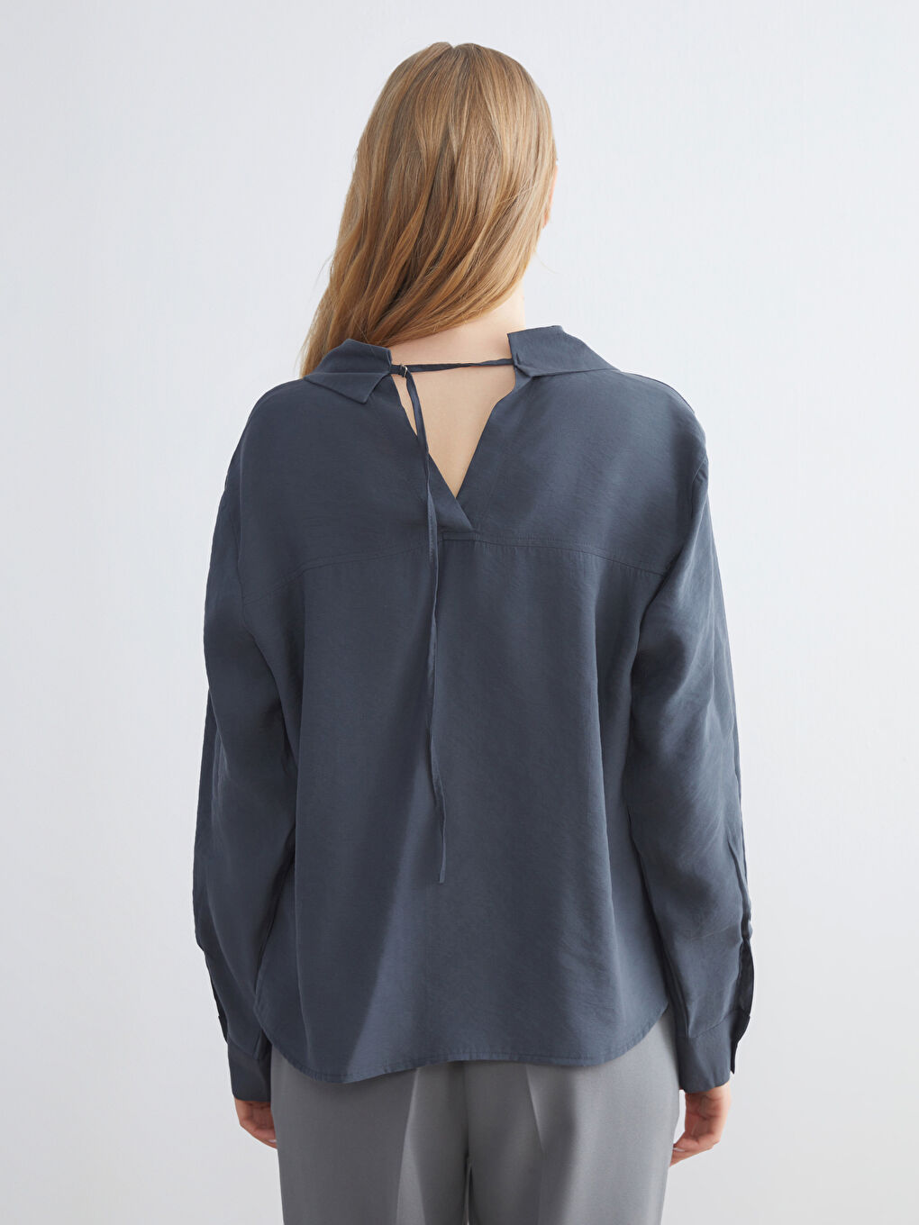 Antrasit Cepli Kadın Gömlek-3