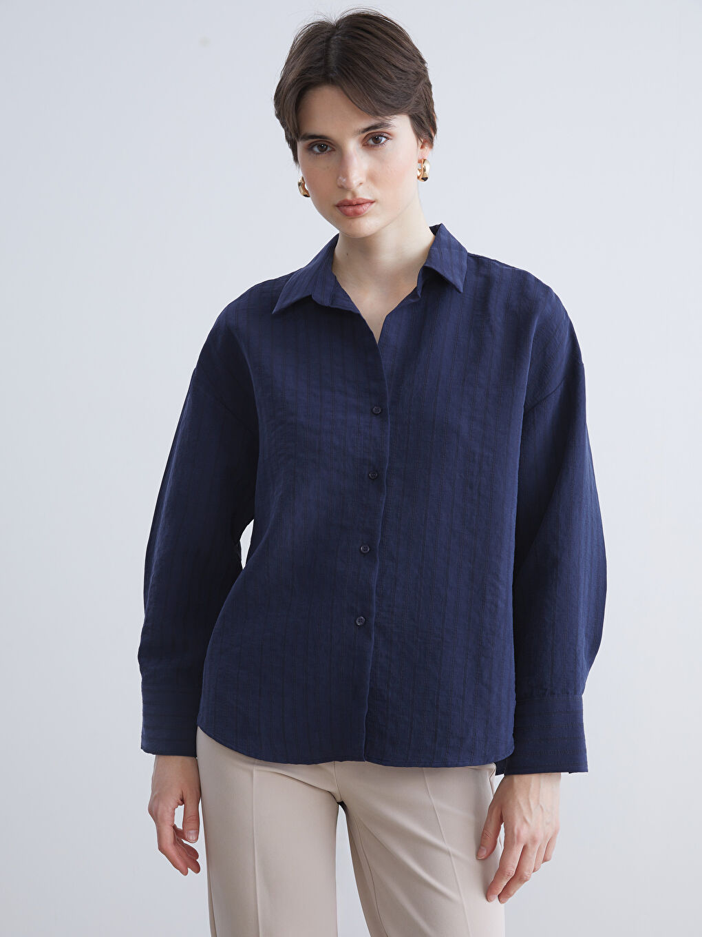 LCW Vision Woman NAVY Shirt -W5JH02Z8-CUJ