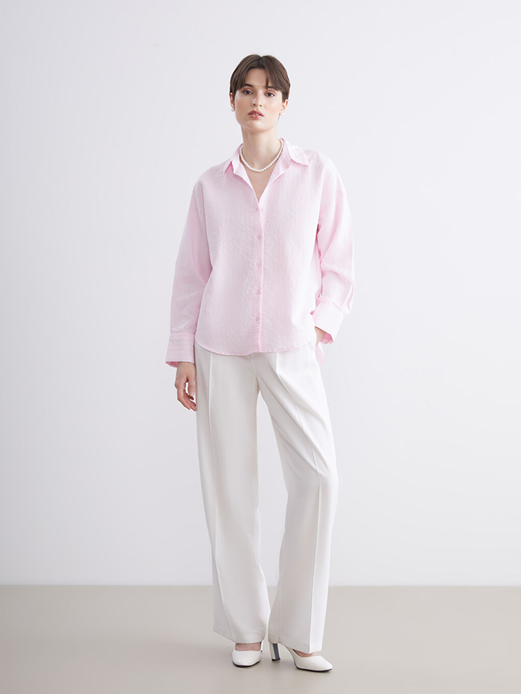LCW Vision Woman PINK Shirt -W5JH02Z8-CUK