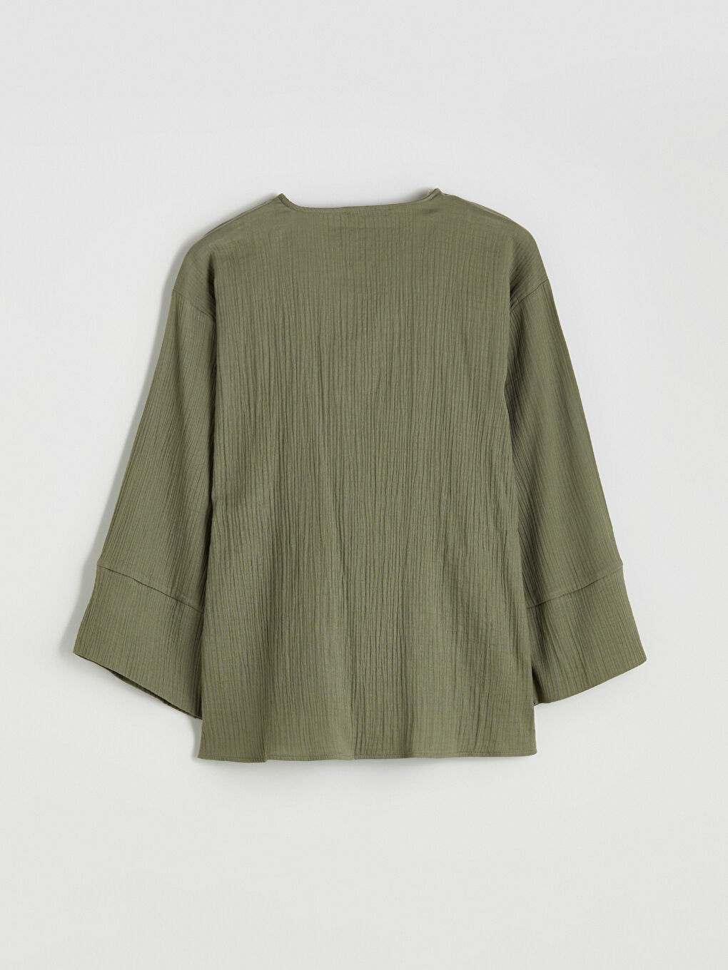 Double Breasted Textured Muslin Women's Kimono-5