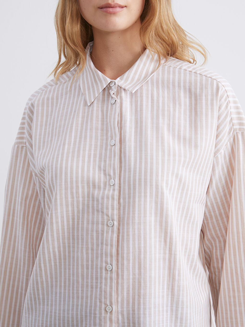 Striped Oversize Women's Shirt-2