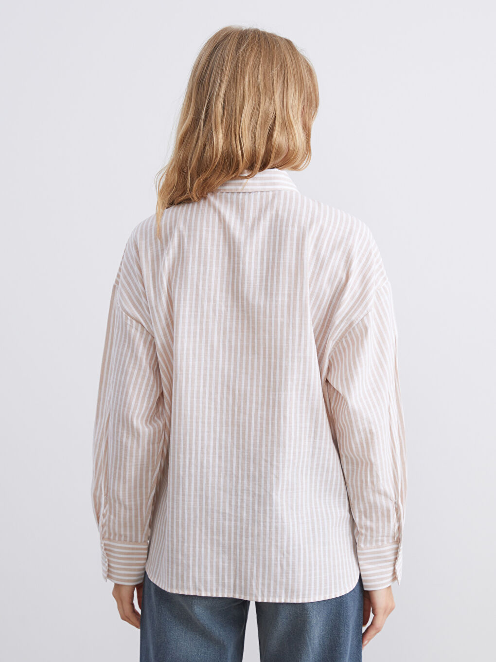 Striped Oversize Women's Shirt-3