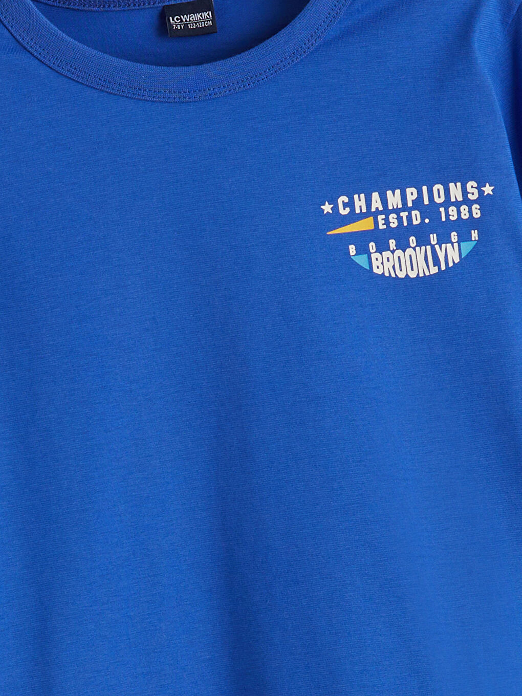 Mavi Bisiklet Yaka Erkek Çocuk Tişört-1