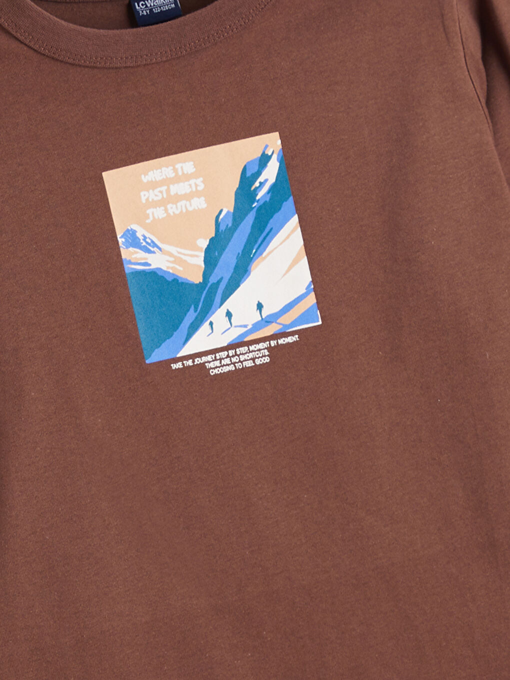 Kahverengi Bisiklet Yaka Erkek Çocuk Tişört-1