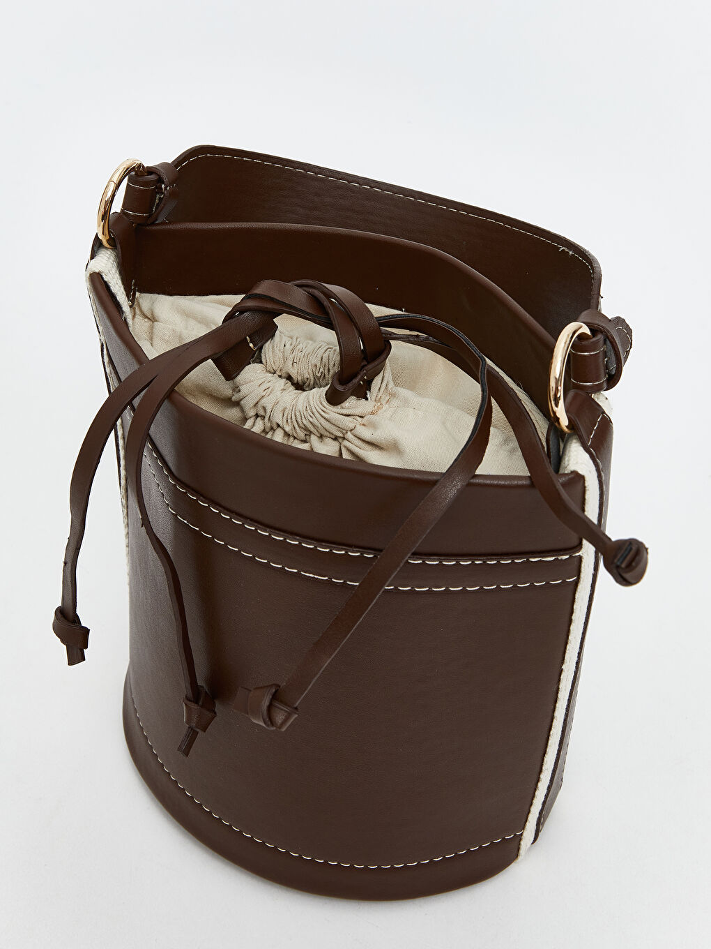 Kahverengi Deri Görünümlü Kadın Omuz Çantası-4