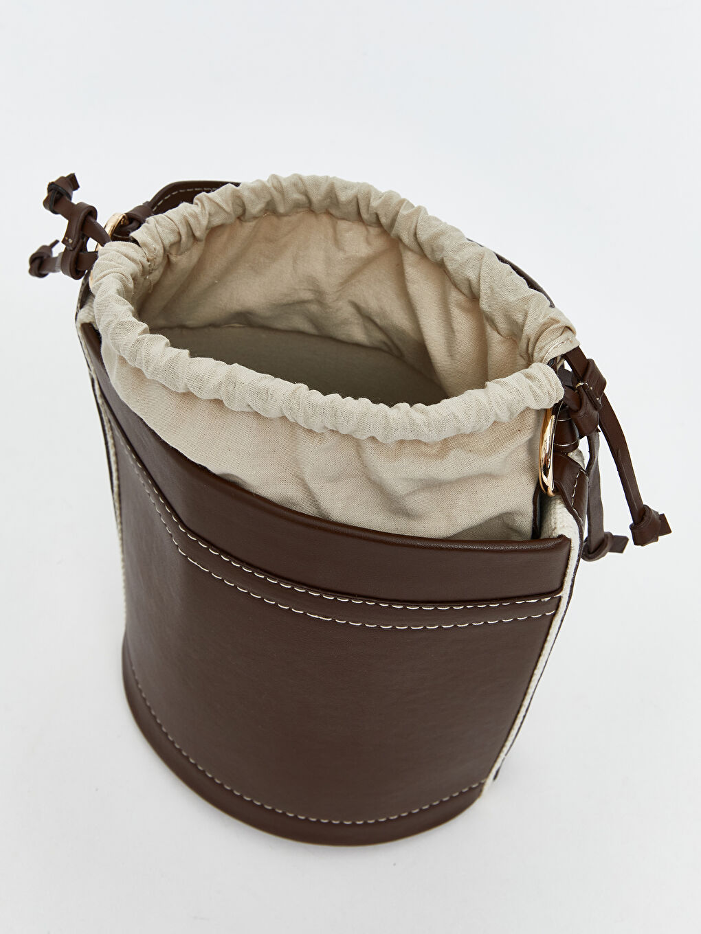 Kahverengi Deri Görünümlü Kadın Omuz Çantası-5