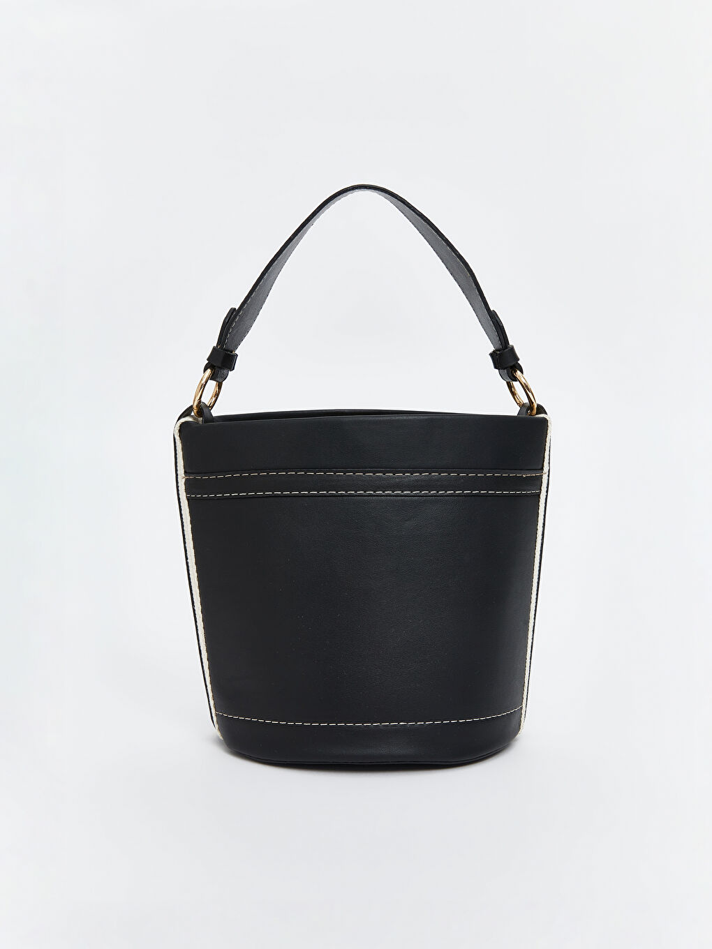 Siyah Deri Görünümlü Kadın Omuz Çantası