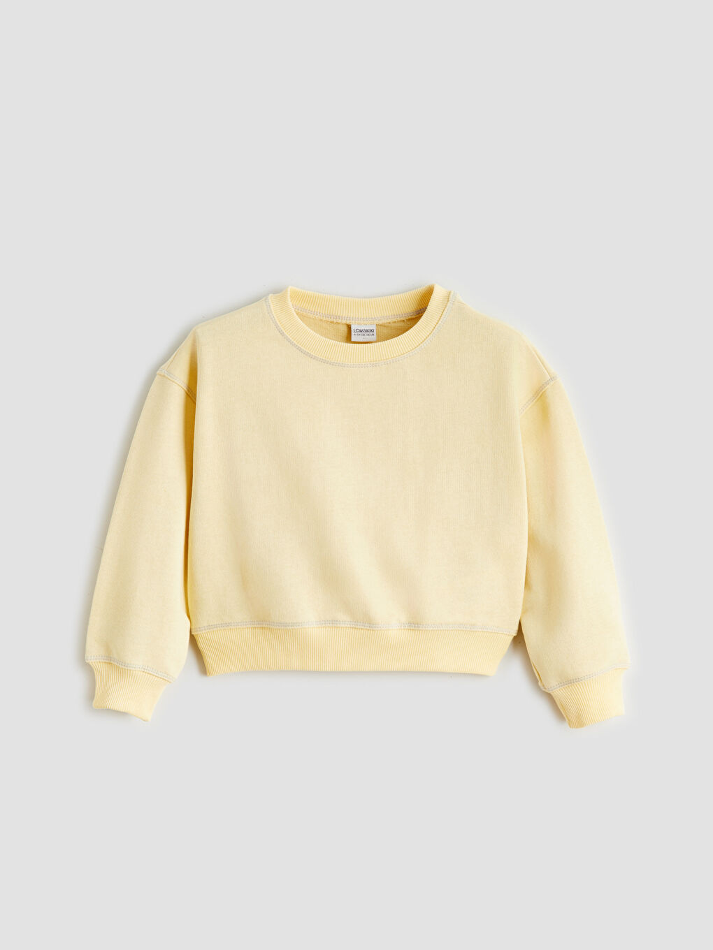 Sarı Bisiklet Yaka Kız Çocuk Sweatshirt