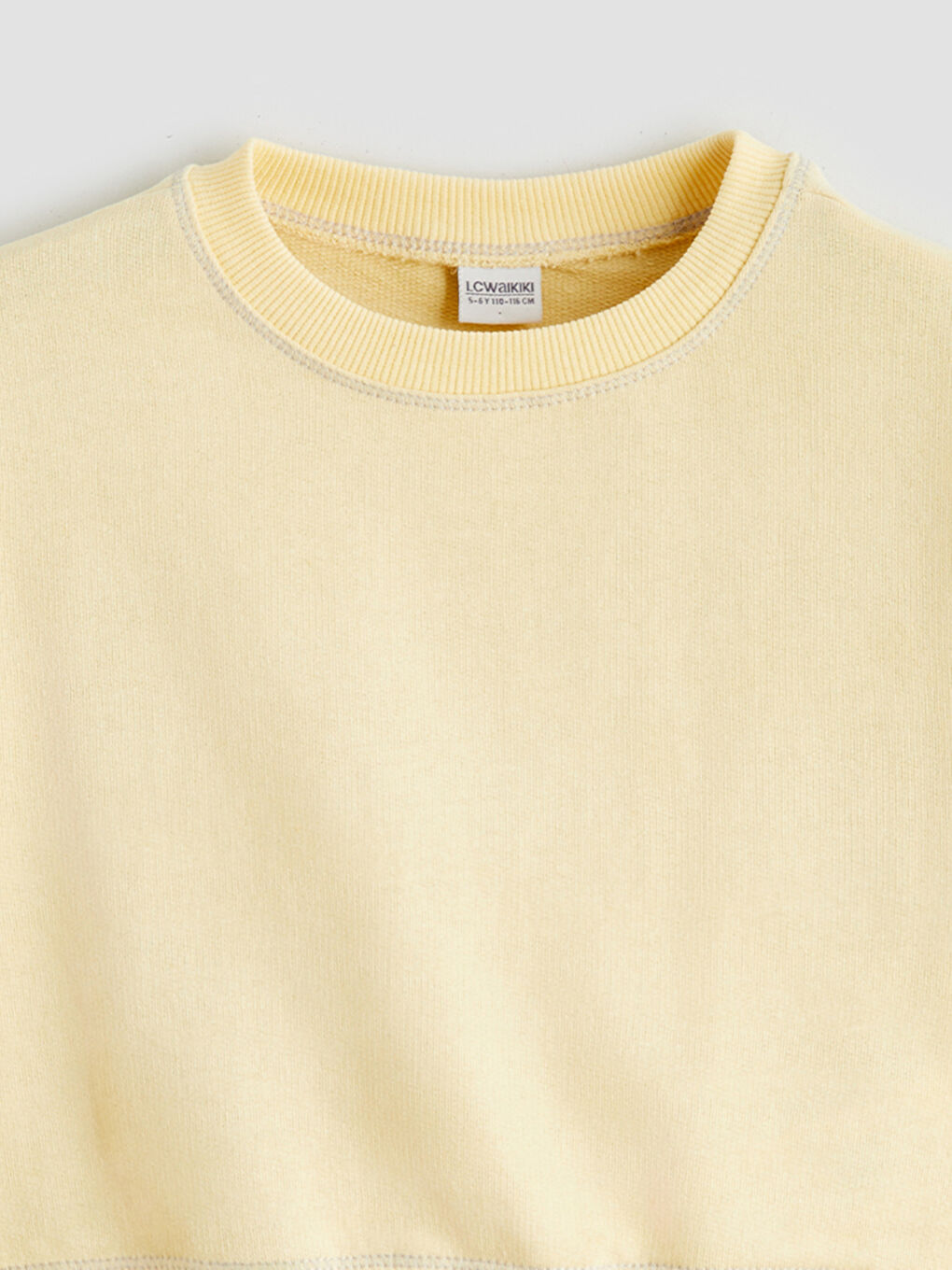 Sarı Bisiklet Yaka Kız Çocuk Sweatshirt-2