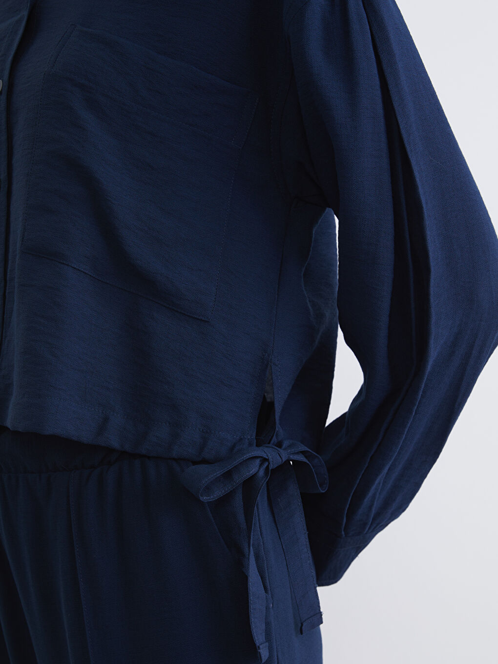 Lacivert Oversize Kadın Gömlek-2