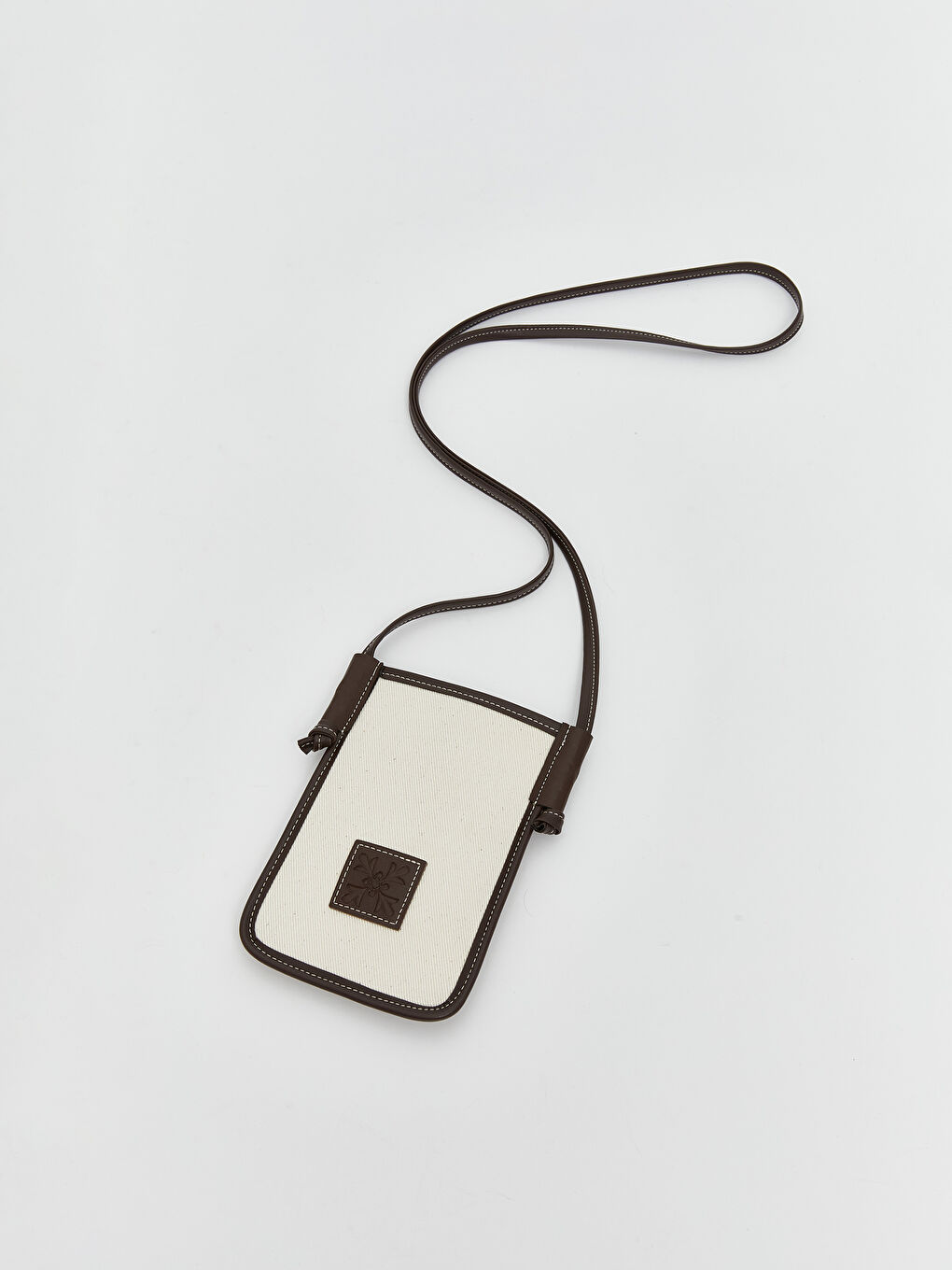 Bej Deri Askılı Kadın Telefon Çantası