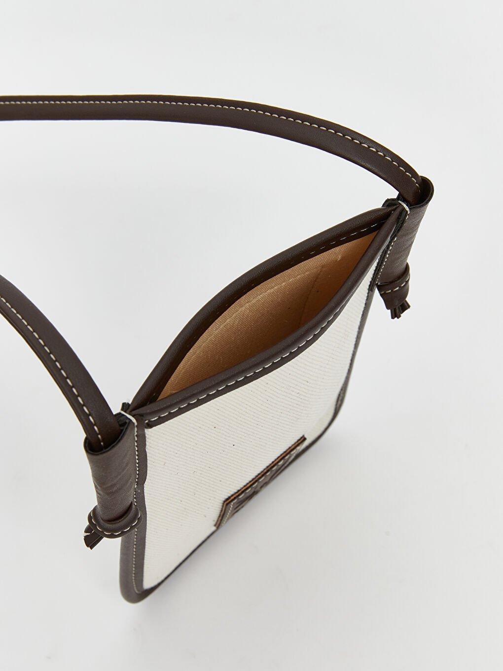 Bej Deri Askılı Kadın Telefon Çantası-2