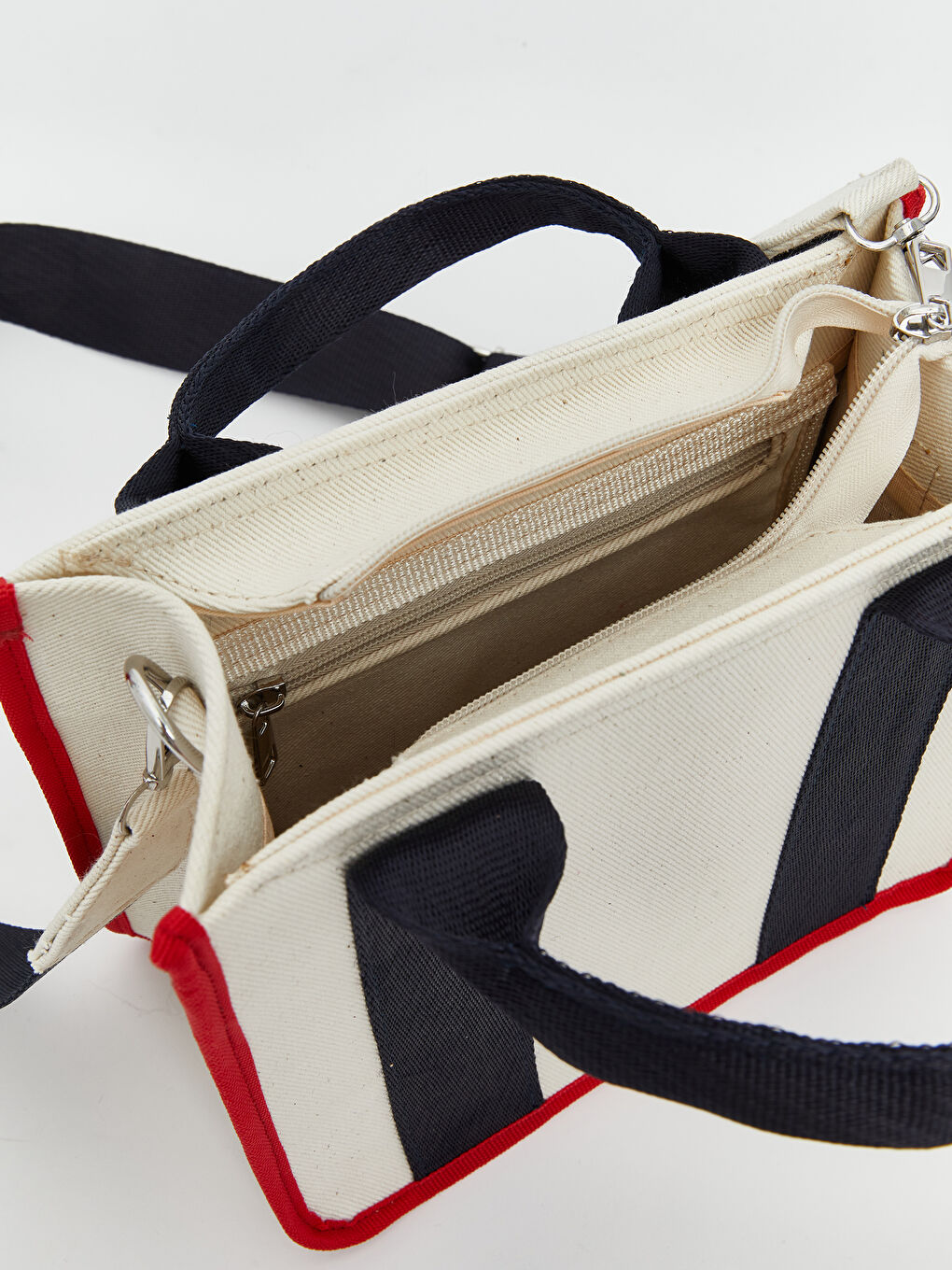 Bej Renk Bloklu Kadın Kol Çantası-2