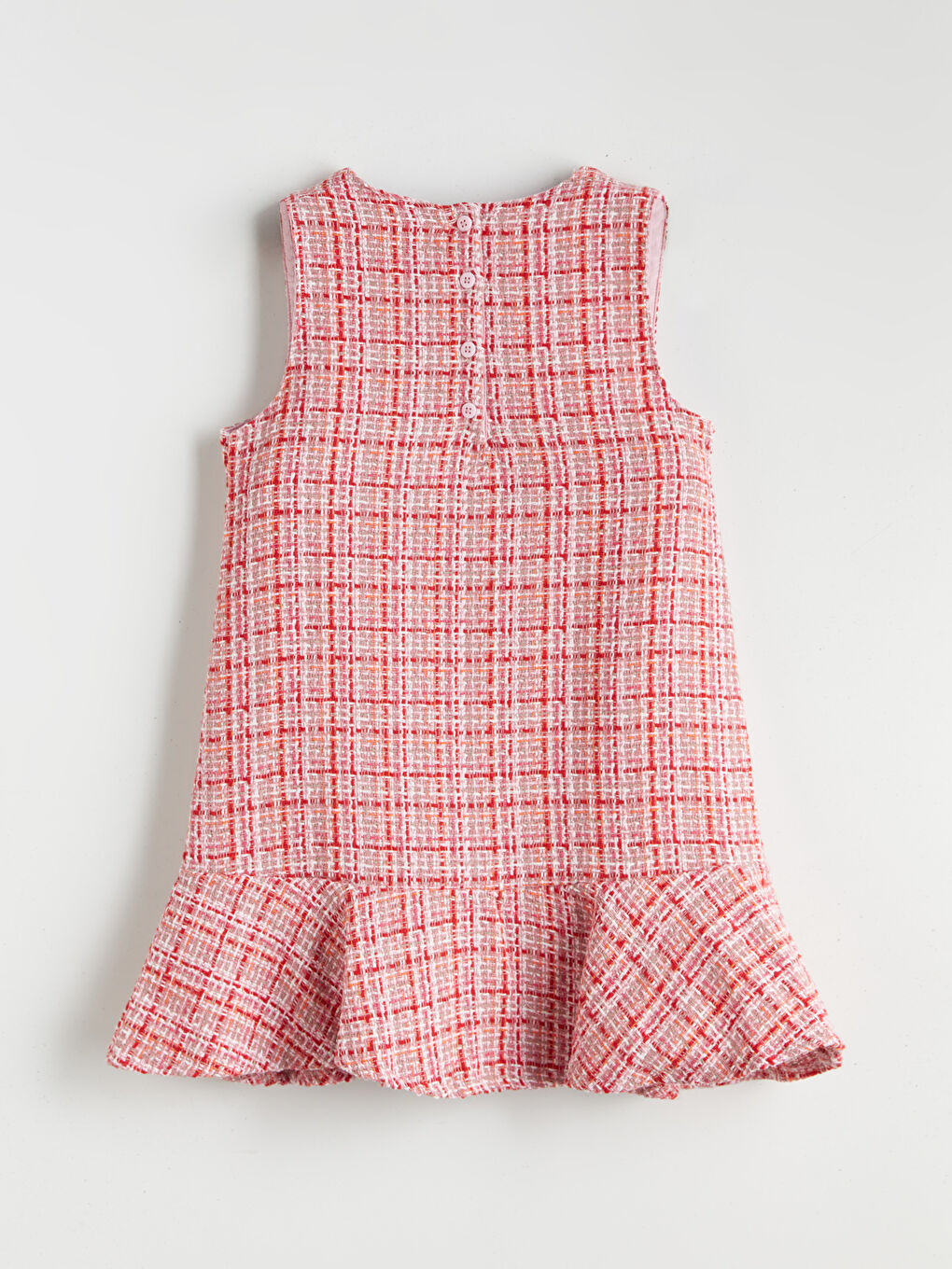 Pembe V Yaka Kız Çocuk Elbise ve Külotlu Çorap-2