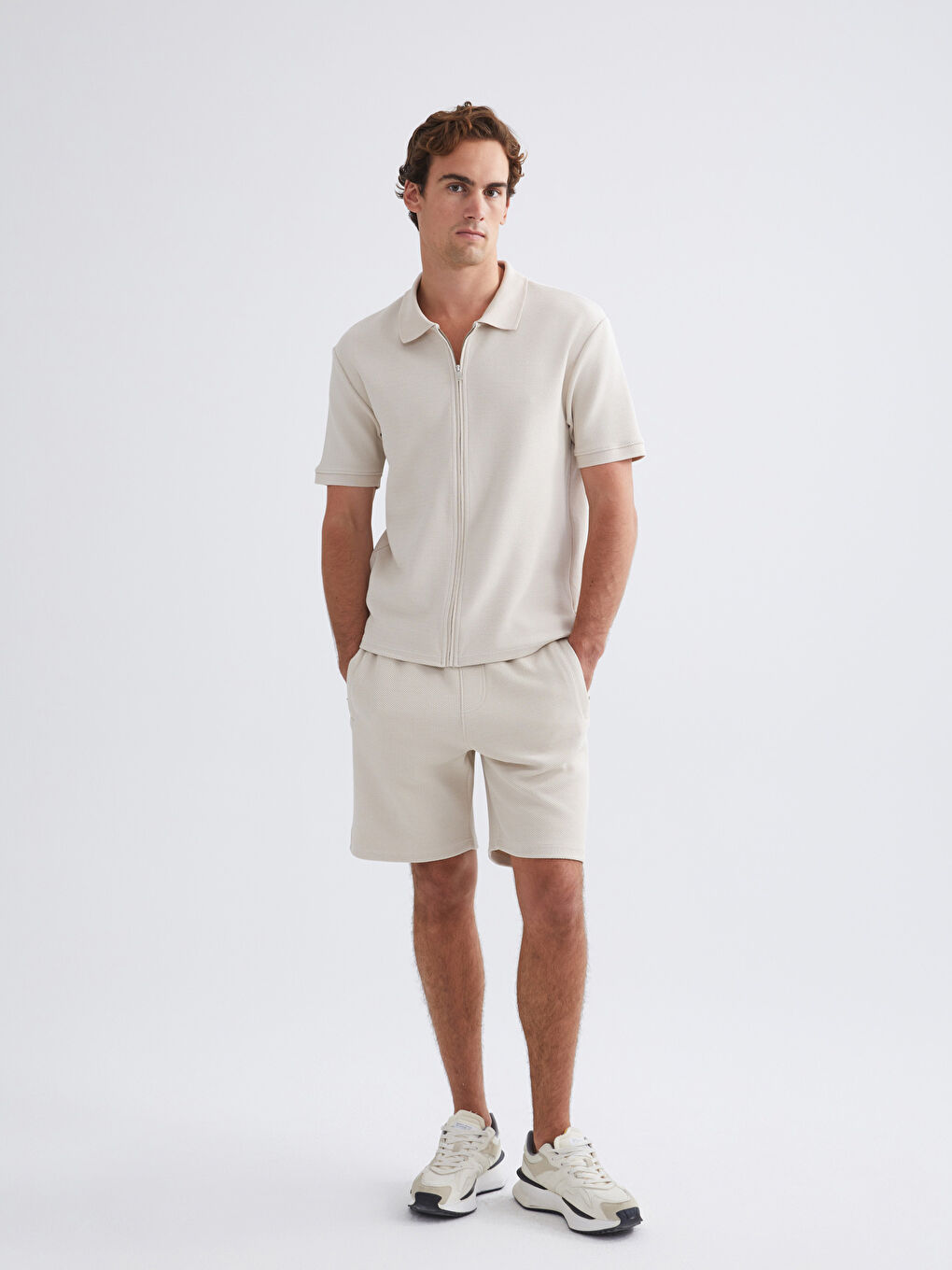 Gri Regular Fit Kısa Kollu Erkek Gömlek-1