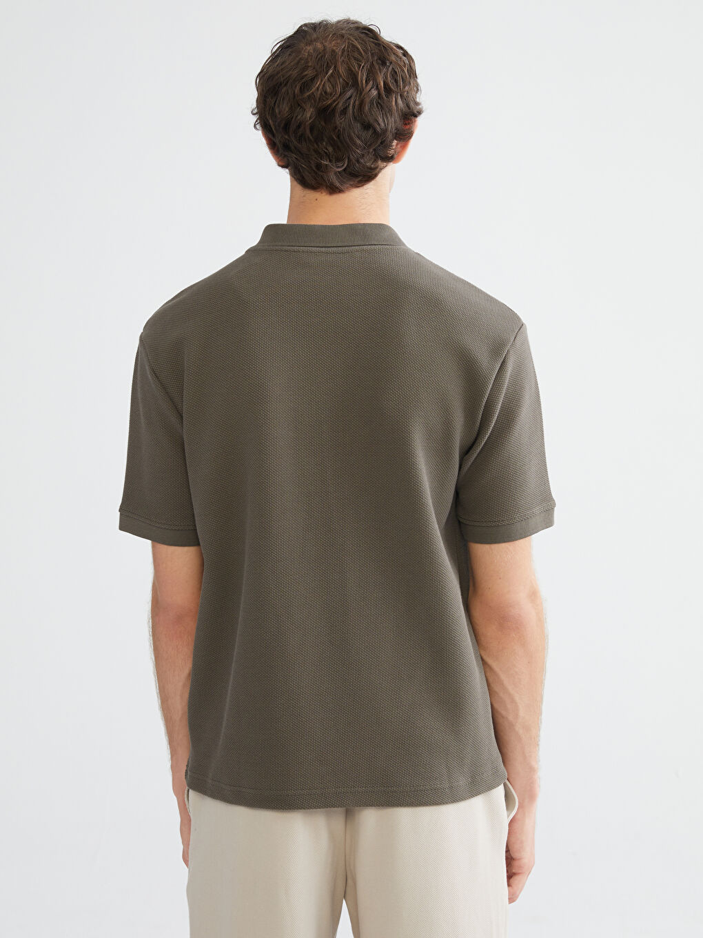Haki Regular Fit Kısa Kollu Erkek Gömlek-6