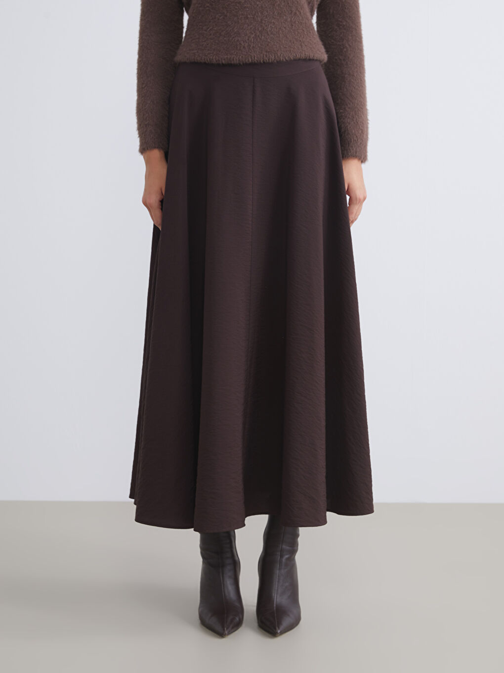 Юбка А-силуэта с молнией на талии-1