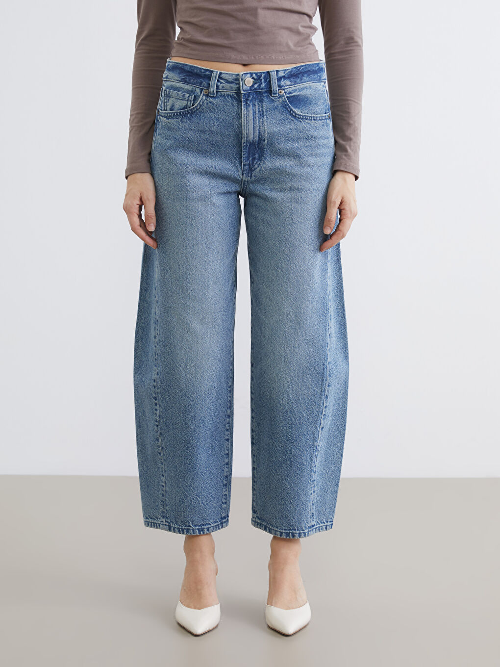 әйелдерге арналған кең джинс шалбар-1