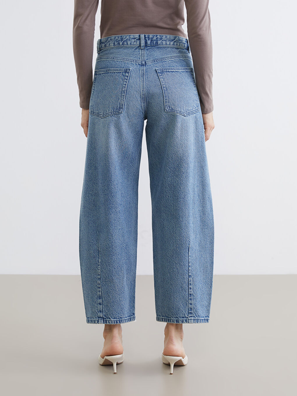 әйелдерге арналған кең джинс шалбар-3