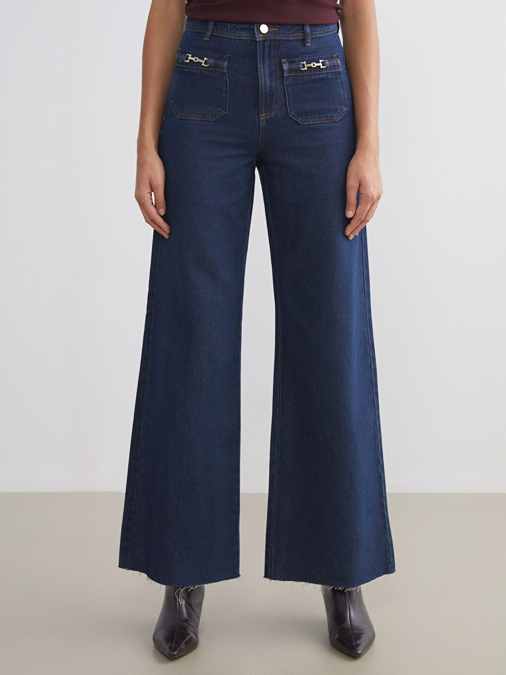 Женские широкие джинсы-1
