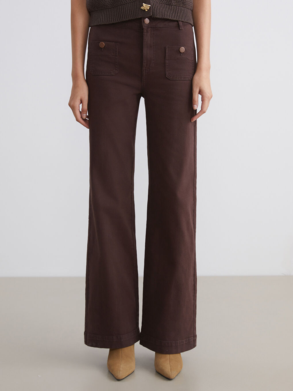 әйелдерге арналған кең балақ джинс шалбар-1