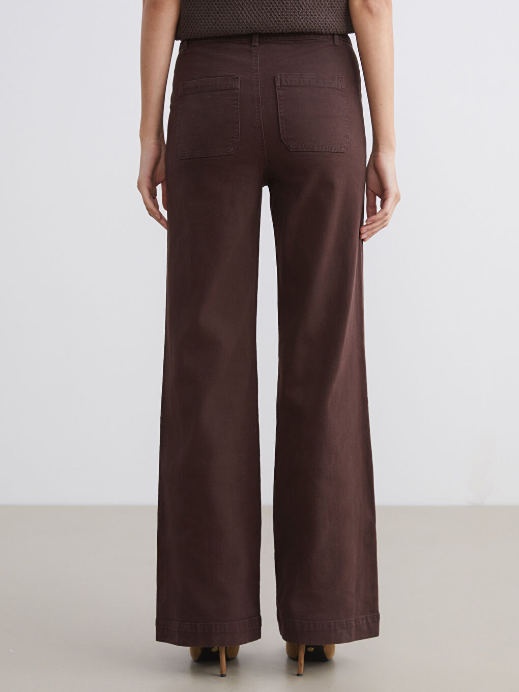 әйелдерге арналған кең балақ джинс шалбар-3