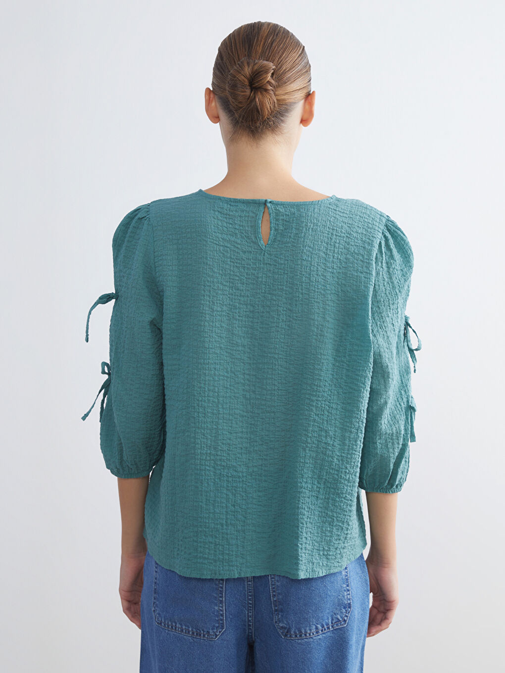 Crew Neck Textured Blouse-4