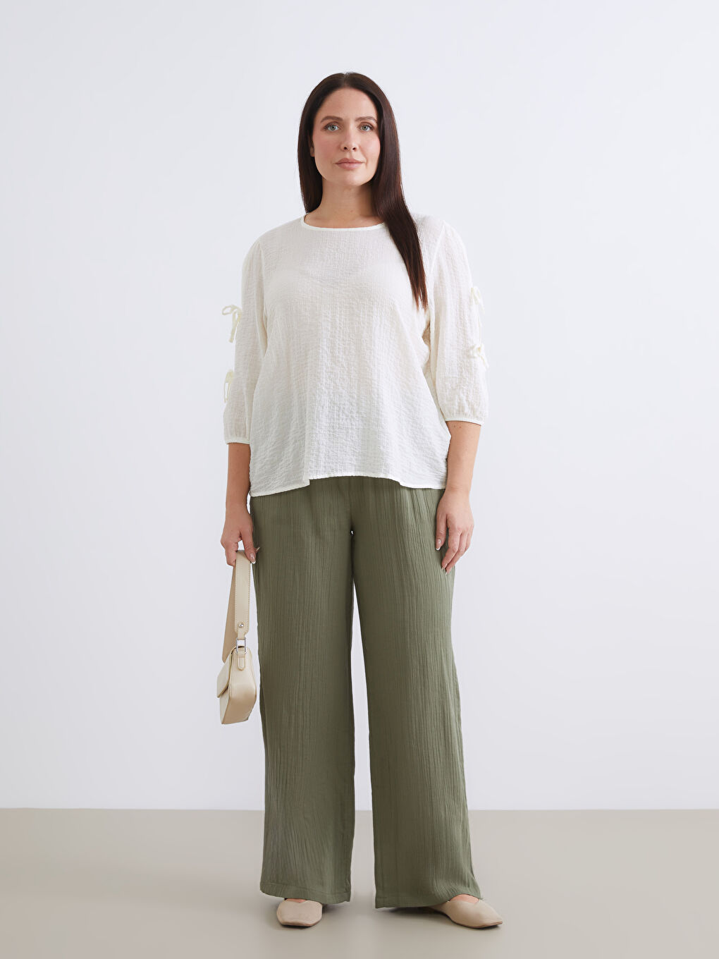 Crew Neck Textured Blouse-5