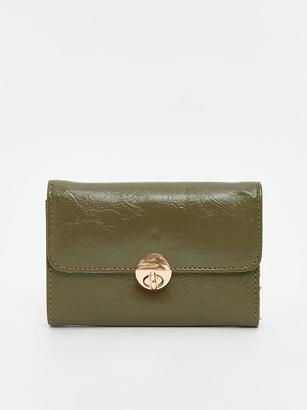 Yeşil Deri Görünümlü Kadın Cüzdan