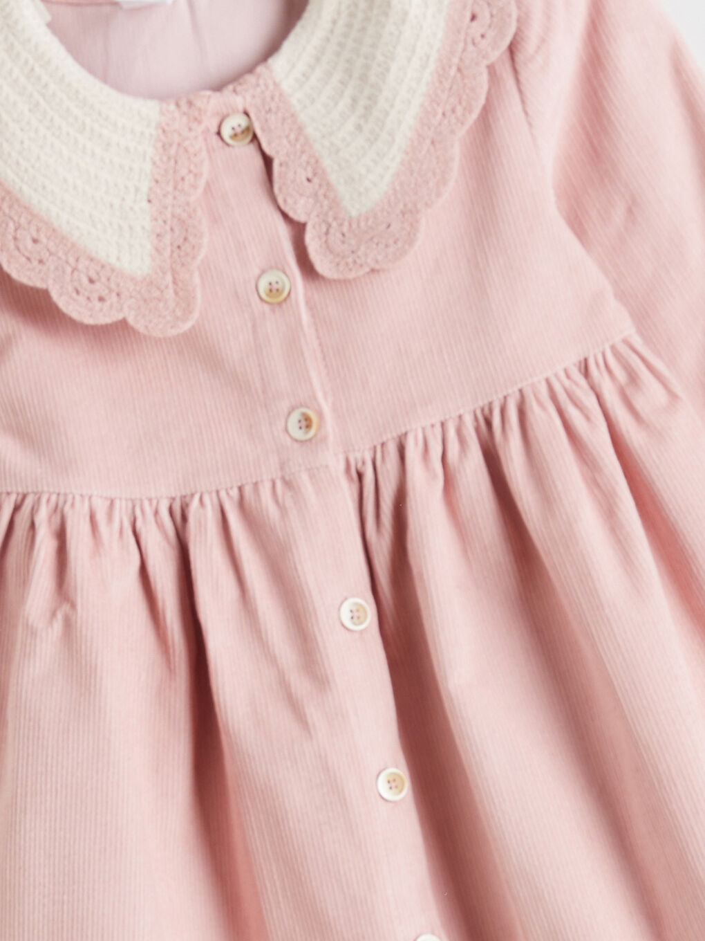 Платье из бархата с воротником Питер Пэн для девочек-3