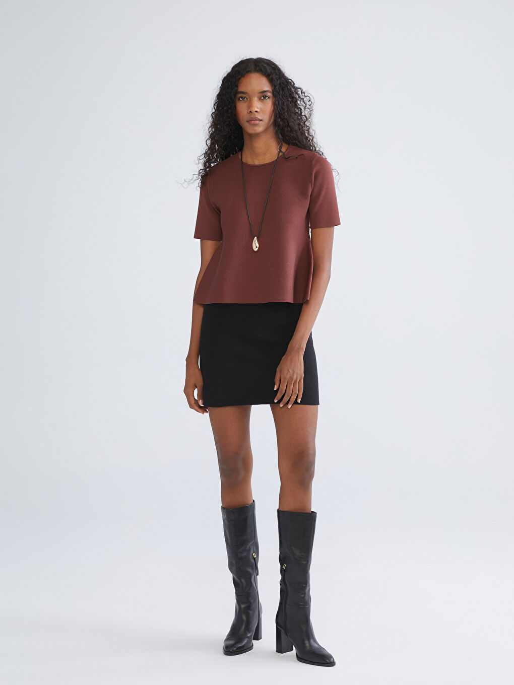 Crew Neck Women's Knitwear Sweater-1