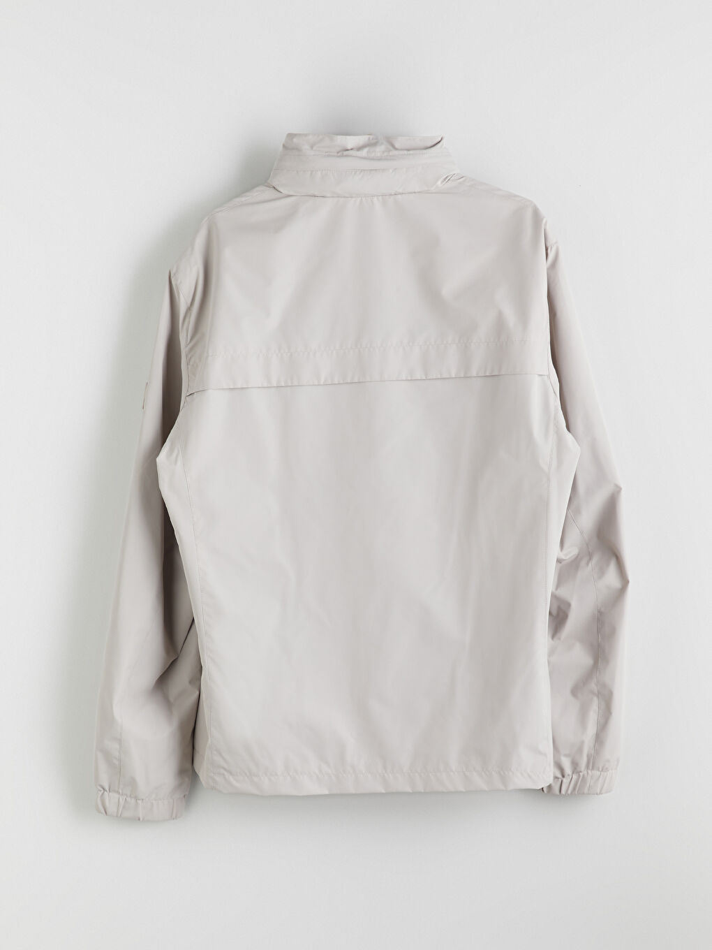 Bej Standart Kalıp Kapüşonlu Erkek Yağmurluk-7