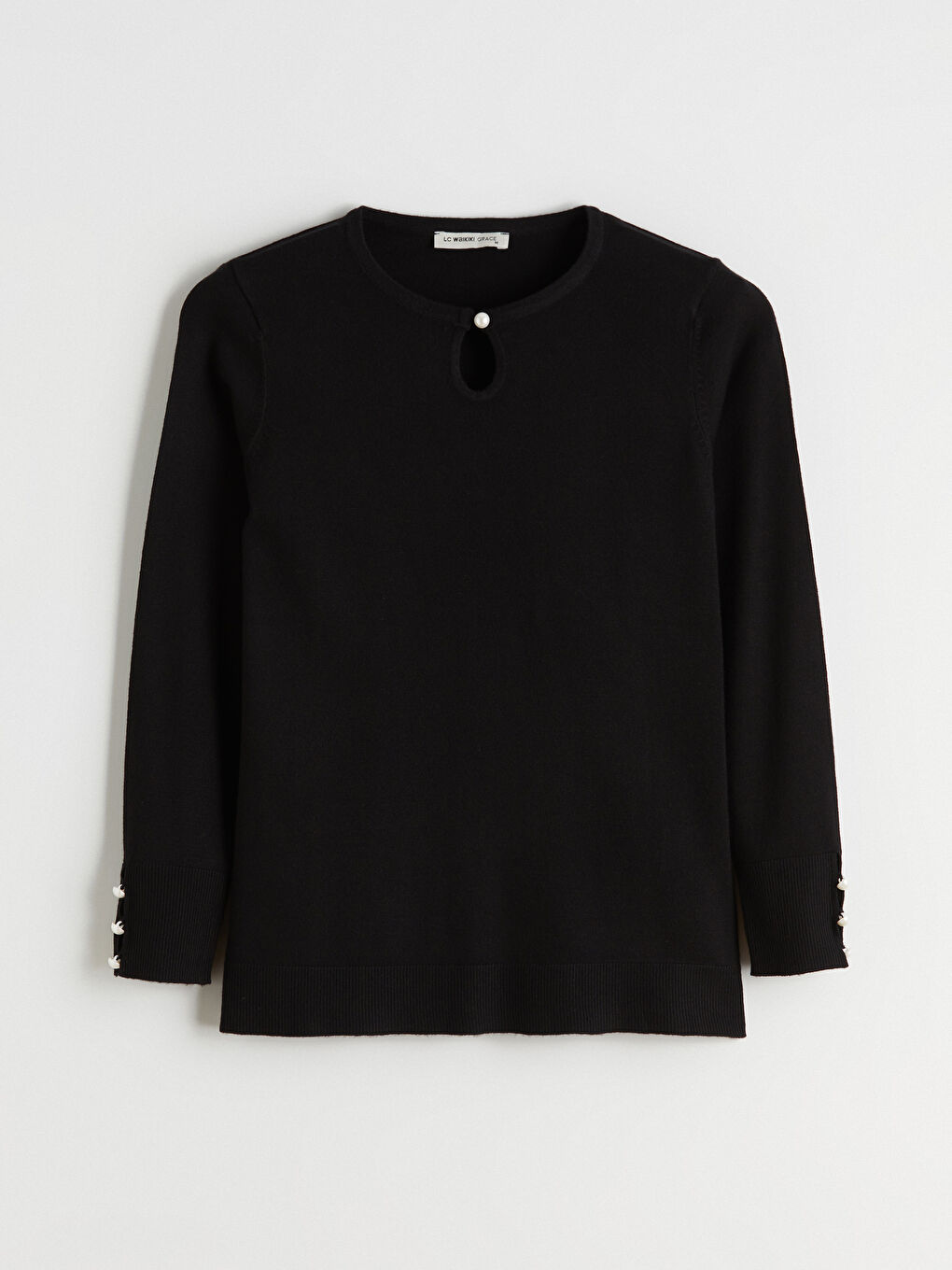 Džemper od trikotaže sa okruglim izrezom za žene-4