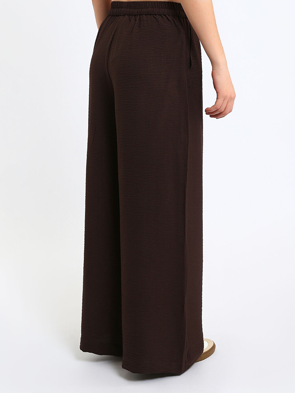 Elastic Waist Wide Leg Women's Trousers-4