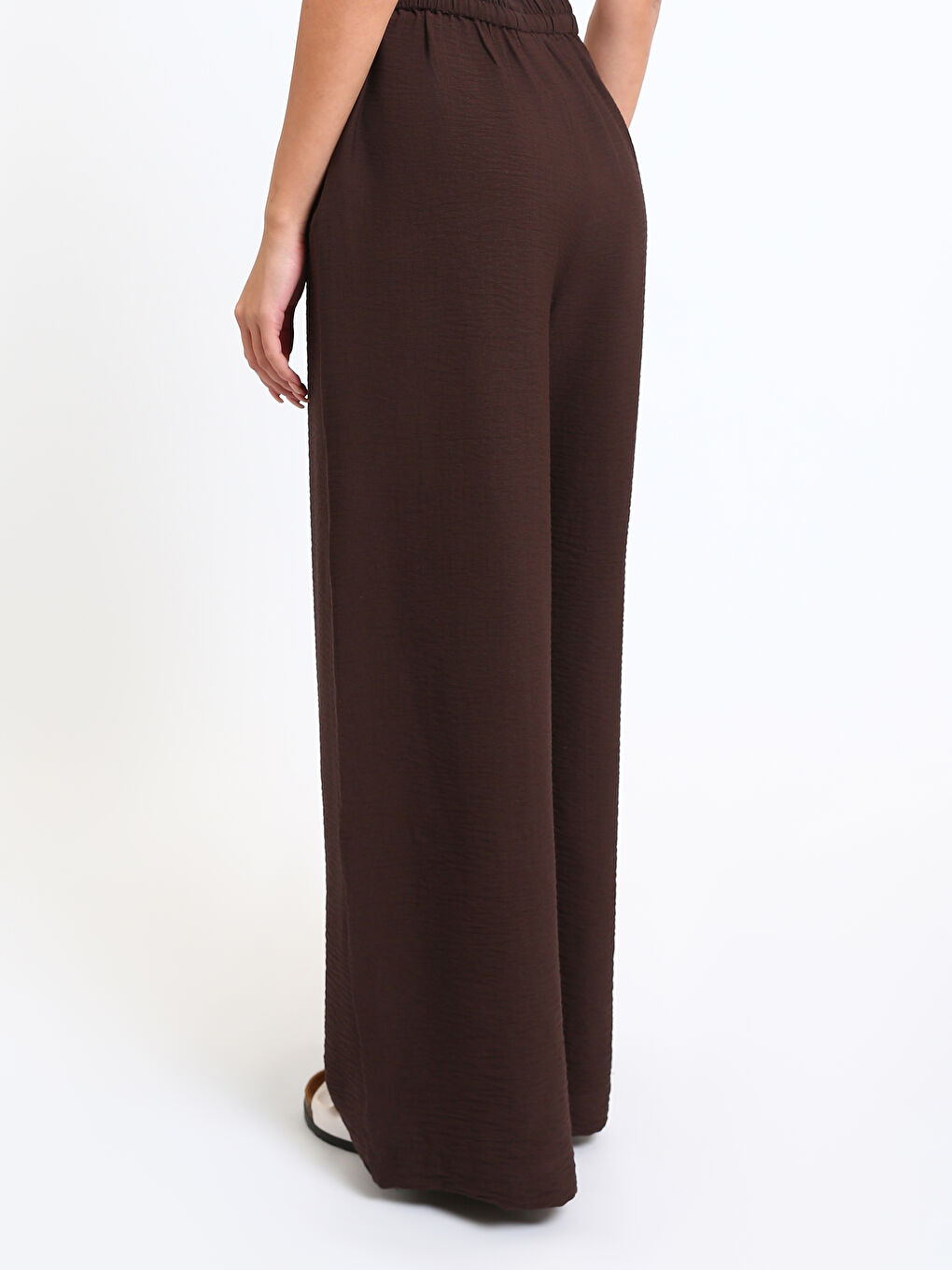 ელასტიური წელის ფართო შარვალი ქალებისთვის-4