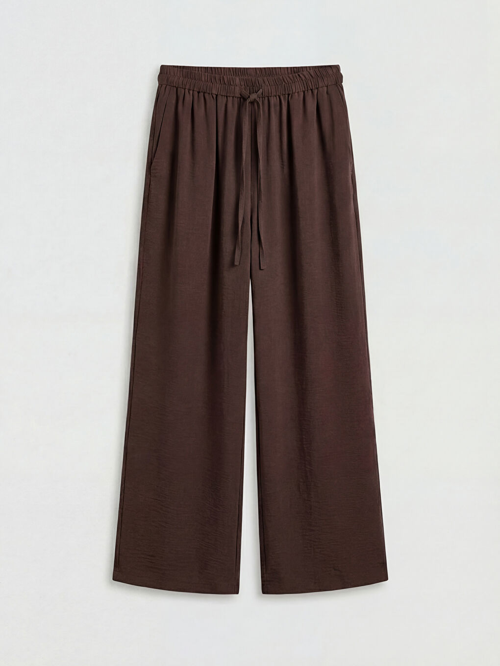 Elastic Waist Wide Leg Women's Trousers-5
