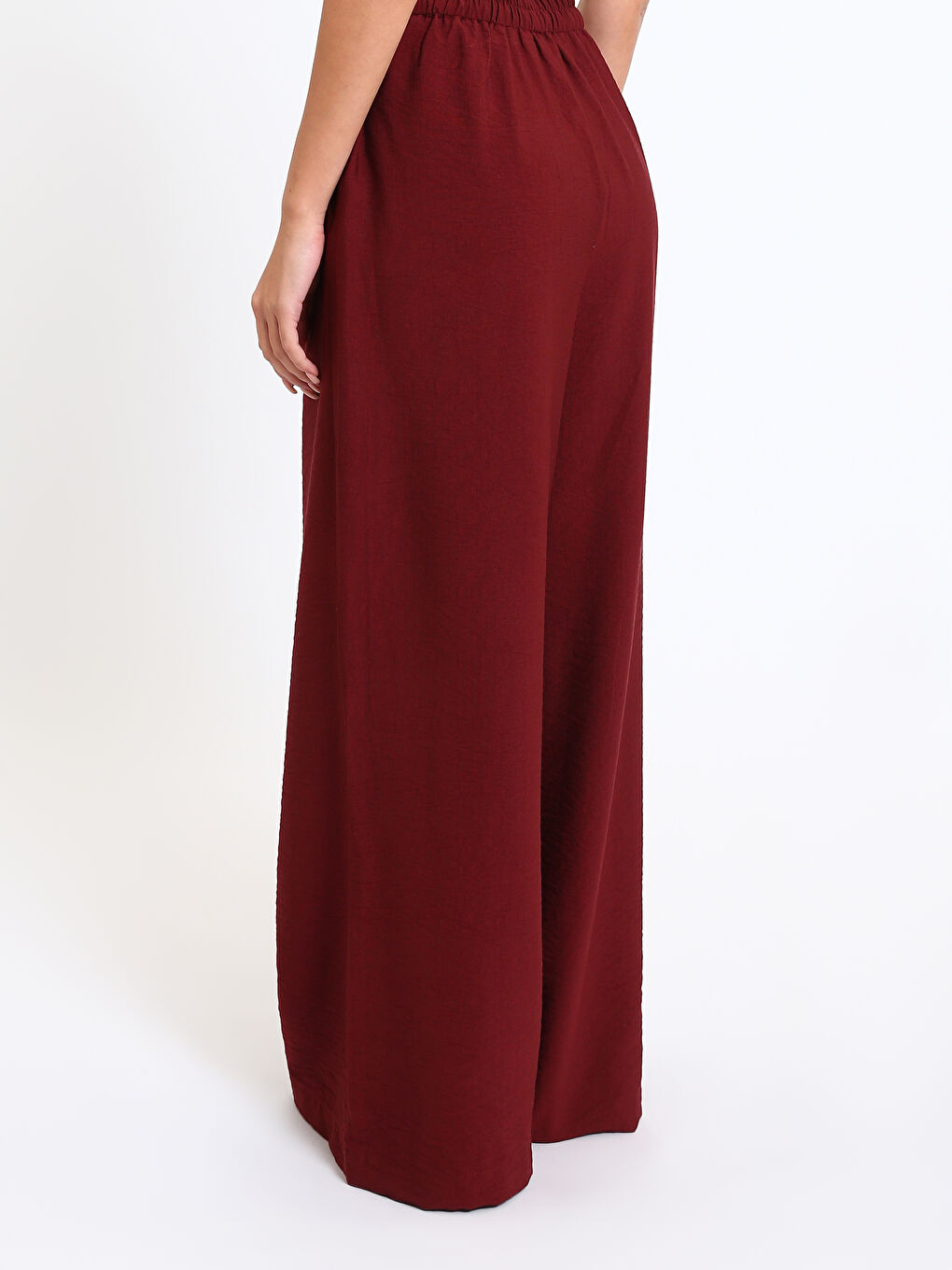 Elastic Waist Wide Leg Women's Trousers-4