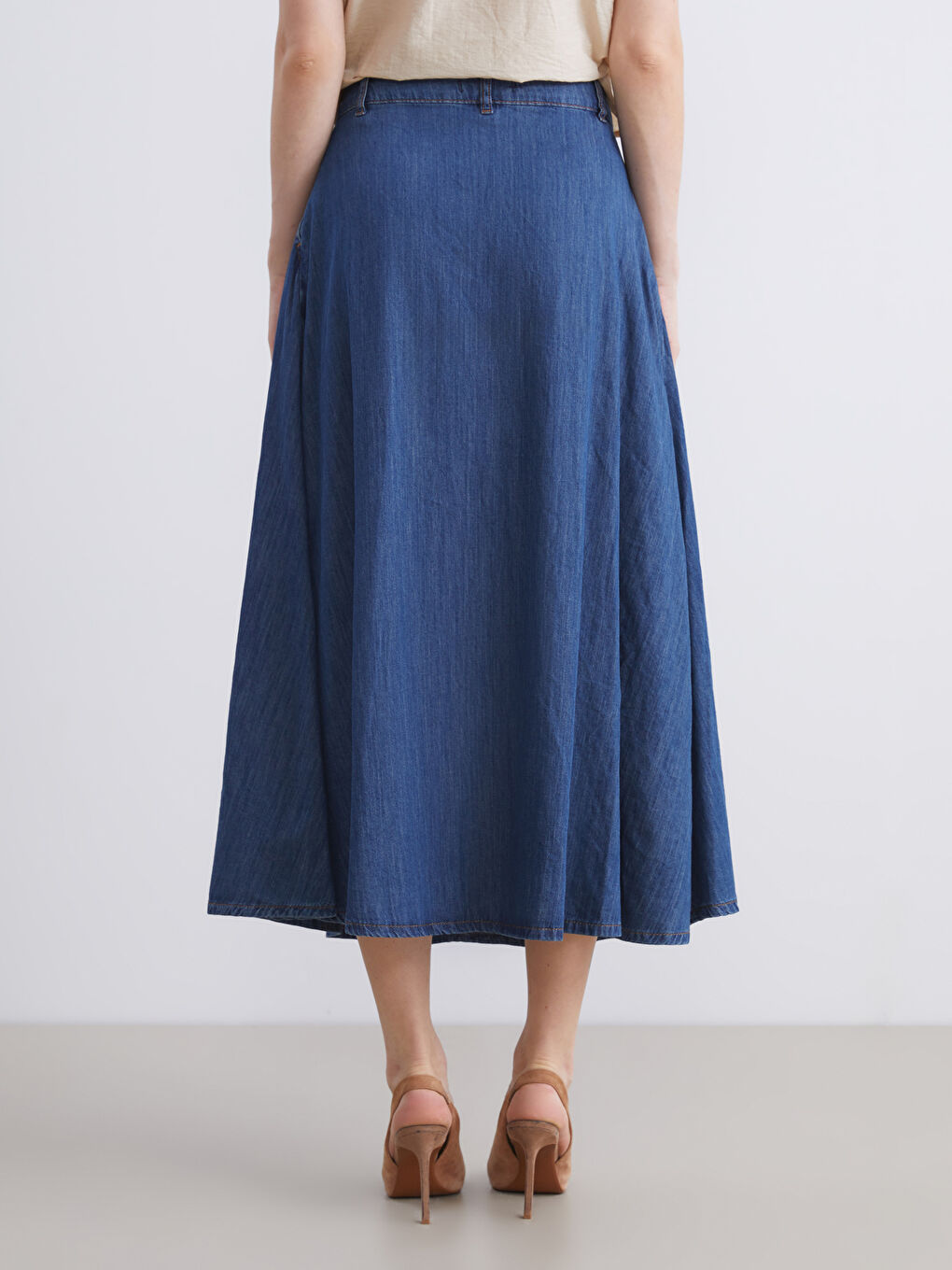 Woman INDIGO Denim Skirt-3
