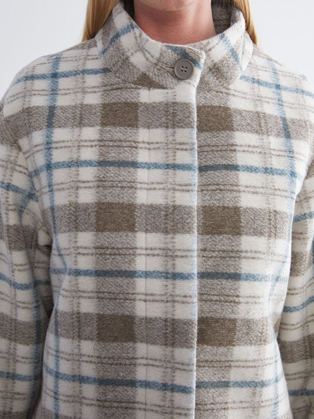 Woman BEIGE Wool Blended Overcoat-3