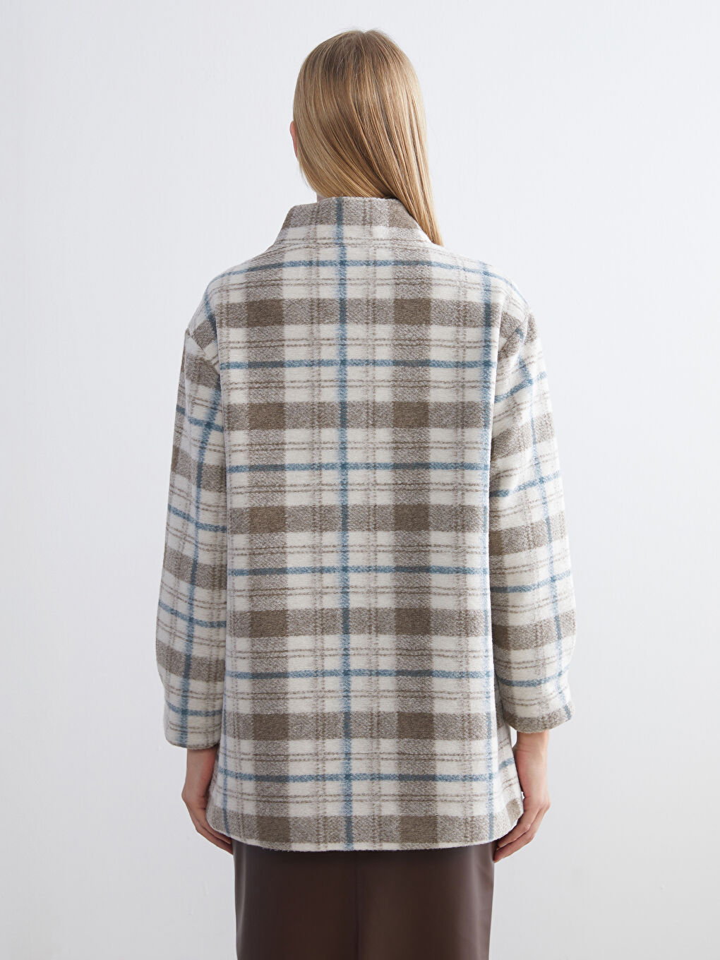 Woman BEIGE Wool Blended Overcoat-4