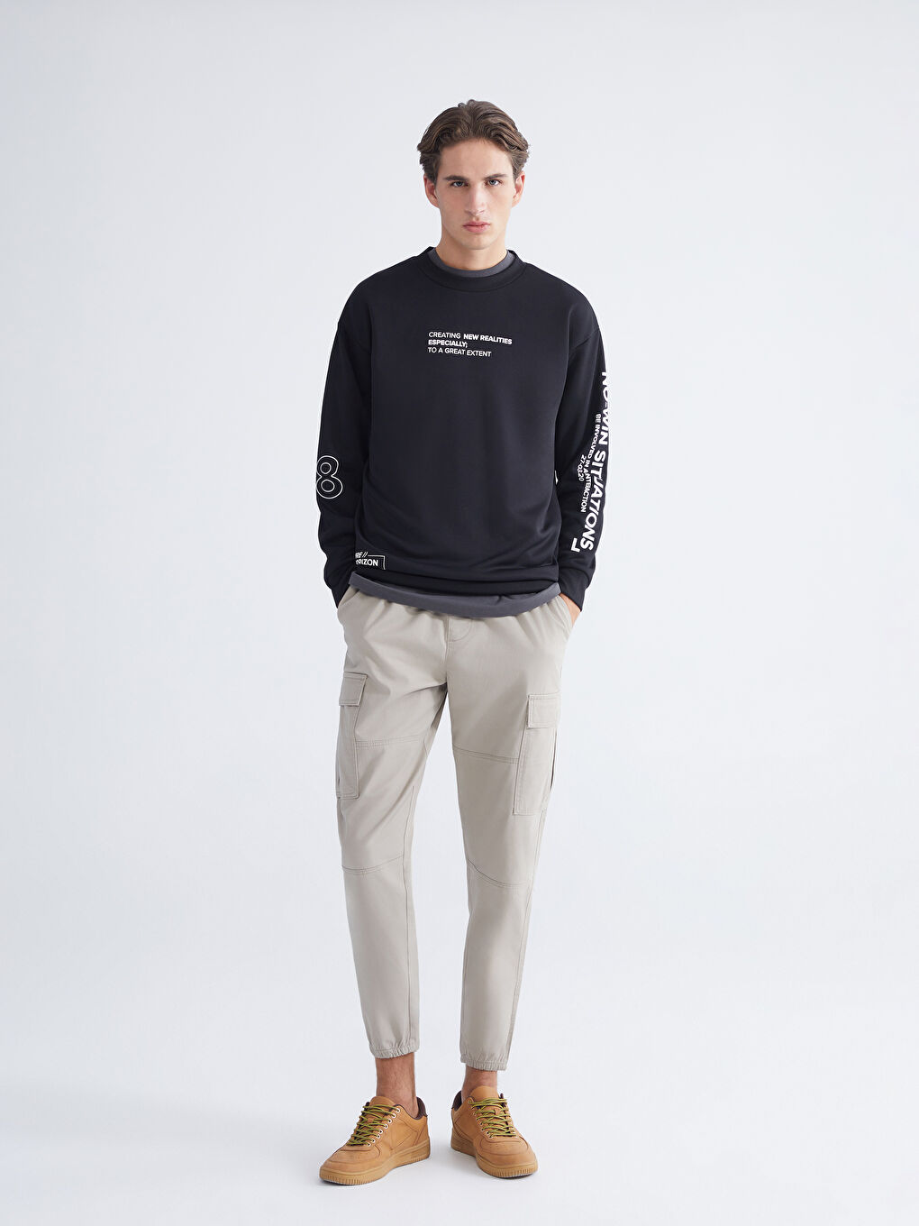 Crew Neck Printed Men's Sweatshirt-1