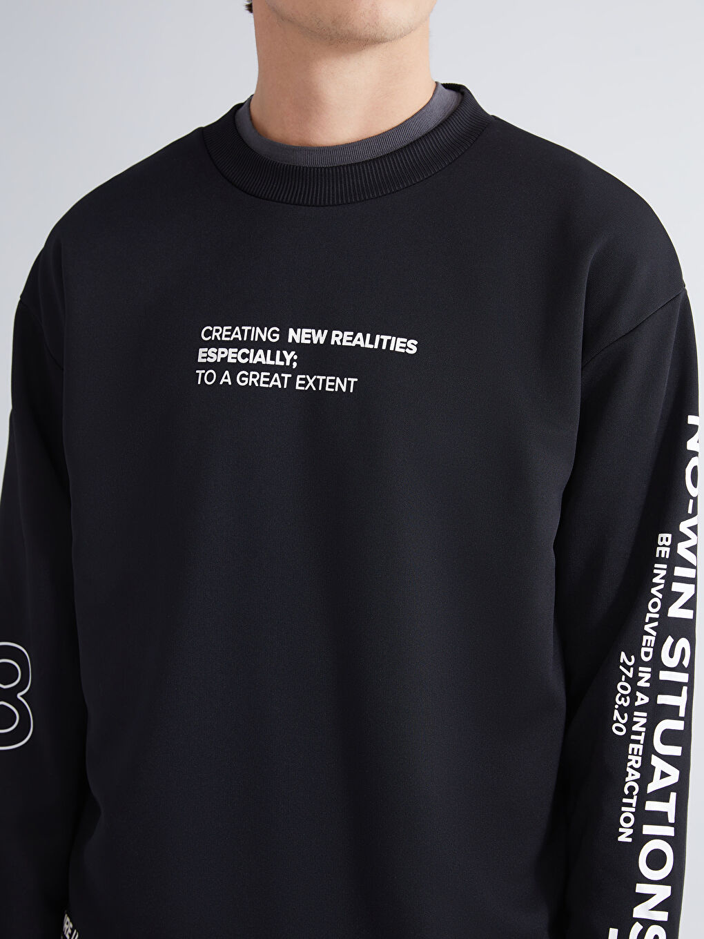 Crew Neck Printed Men's Sweatshirt-2